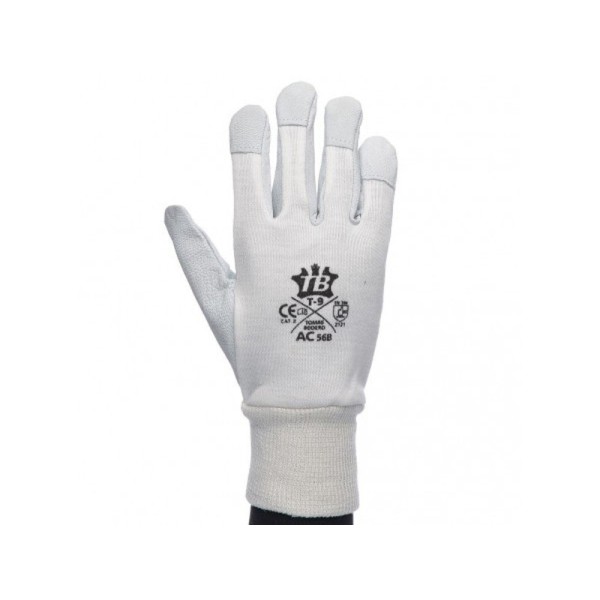 GUANTE DE TRABAJO PIEL FLOR CABRA DORSO ALGODON AC56B T-8 TOMAS BODERO