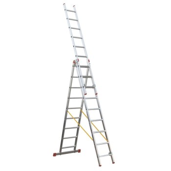 ESCALERA TRANSFORMABLE 3 TRAMOS 9 PELDAÑOS. ALTURA TIJERA 2,43, ALTURA DESPLEGADA 5,68