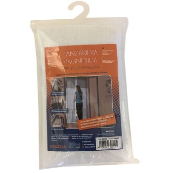 MOSQUITERA CORTINA C/IMAN 2 PZ PUERTAS 120X230 GRIS HEYAC