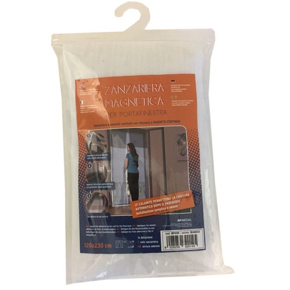 MOSQUITERA CORTINA C/IMAN 2 PZ PUERTAS 120X230 GRIS HEYAC