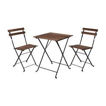 CONJUNTO BISTRO MESA+2 SILLAS PLEGABLE MADERA Y METAL