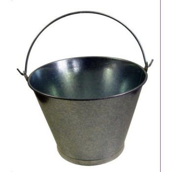 CUBO GALVANIZADO CONICO 12, ASA LISA  30X23 CMS.-10 L.