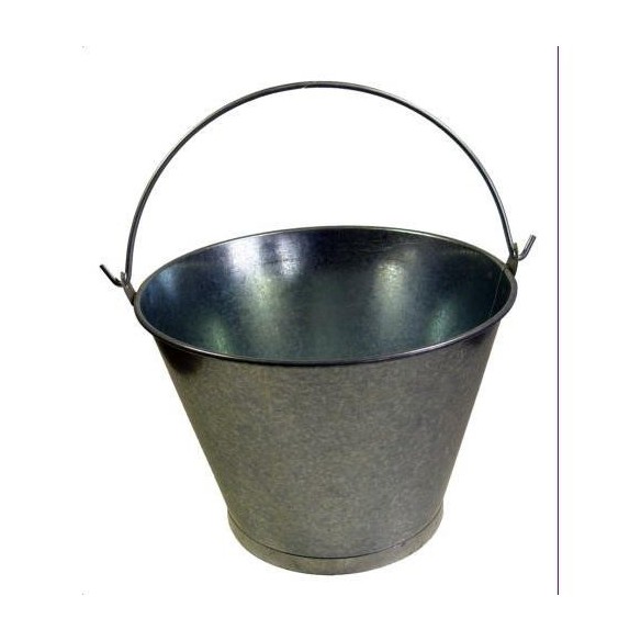 CUBO GALVANIZADO CONICO 12, ASA LISA  30X23 CMS.-10 L.