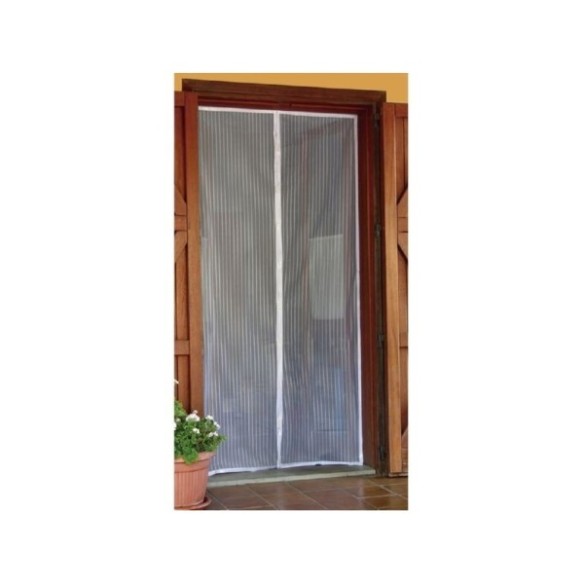 MOSQUITERA CORTINA C/IMAN 2 PZ PUERTAS 120X230 BLANCO HEYAC
