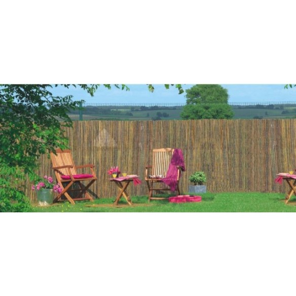 MALLA OCULTACION NORTENE ROLLO VIMET MARRON MIMBRE NATURAL 80% 1X5M