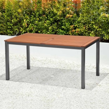 MESA NAPOLES MADERA EUCALIPTO Y ALUMINIO