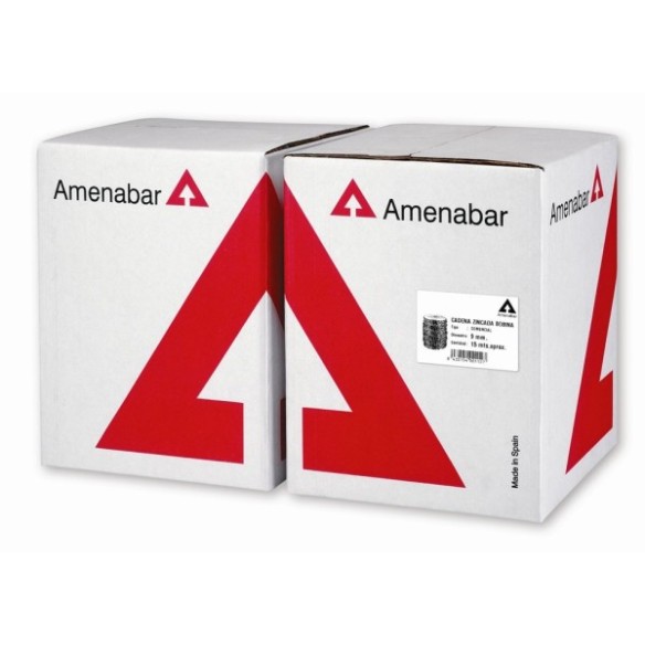 CADENA 8MMX20MT ZINC. EN CAJA AMENABAR