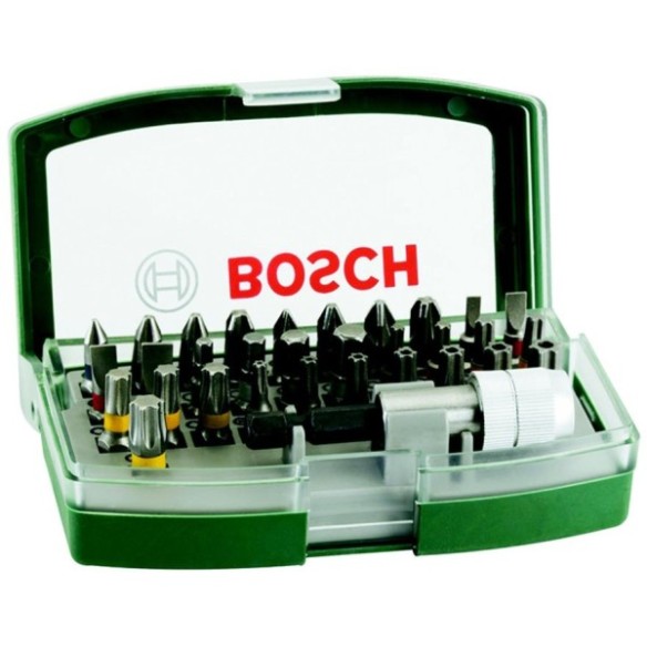 "JUEGO PUNTAS BOSCH SURTIDO 1/4""  PH/PZ/HEX/TX/TH 25MM 32UDS"