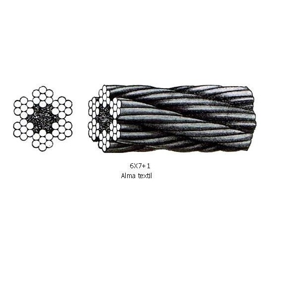 CABLE GALVANIZADO 6X7+1 4MM CABLE ACERO