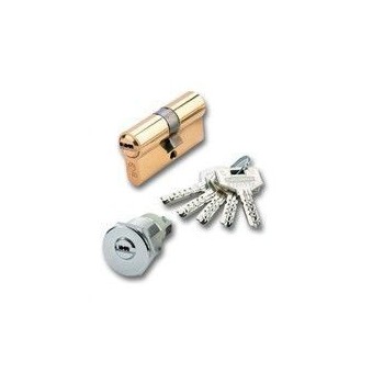 CILINDRO SEGURIDAD EZCURRA DS 10 30/40MM ACERO LATONADO