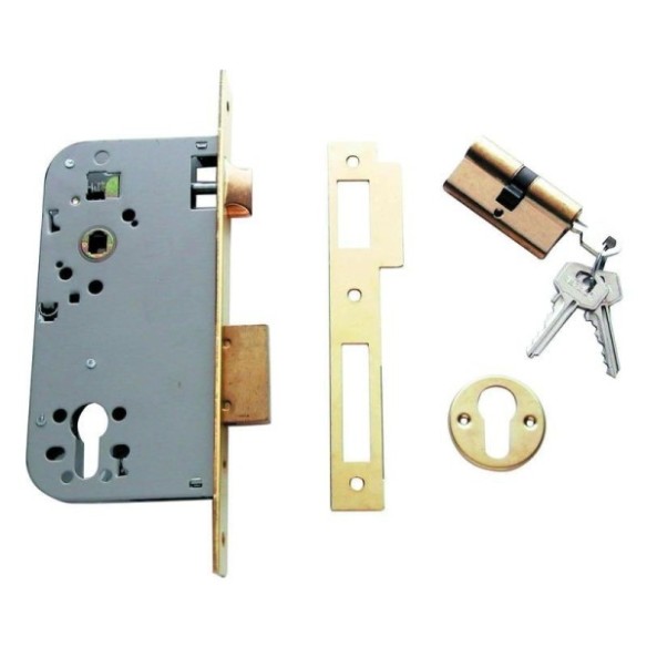 CERRADURA  TESA 4030-50HL  SIN CILINDRO  HIERRO LATONADO