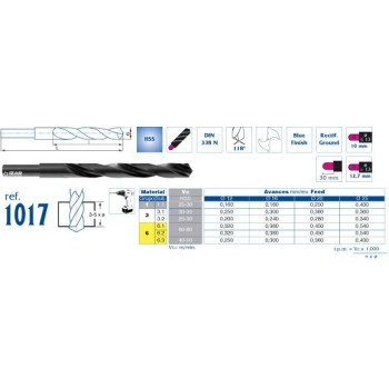 BROCA MANGO REDUCIDO IZAR 1007 HSS DIN 338N 13 MM