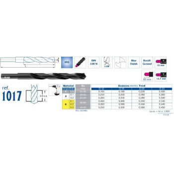 BROCA MANGO REDUCIDO IZAR 1007 HSS DIN 338N 16 MM