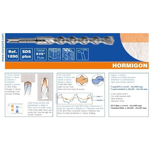 BROCA IZAR 1890 WIDIA SDS PLUS 16X310 MM
