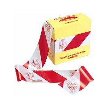 CINTA SEÑALIZACION JAR 8 CM G400 BLANCA ROJA