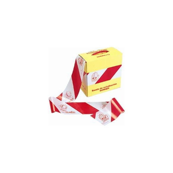 CINTA SEÑALIZACION JAR 8 CM G400 BLANCA ROJA