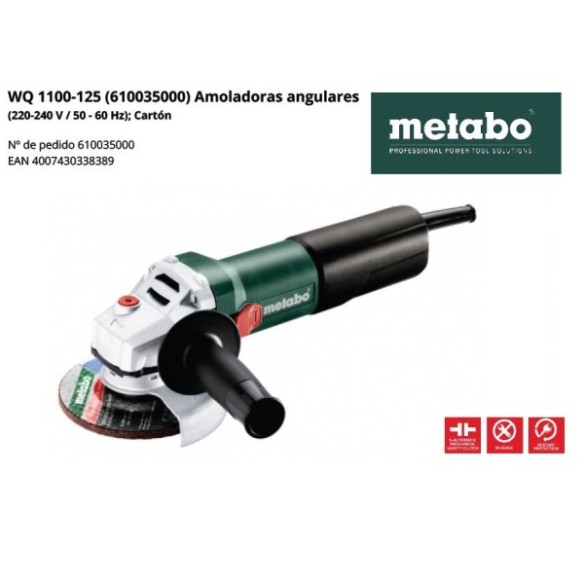 AMOLADORA METABO WQ 1100-125 M14 1100W 125MM