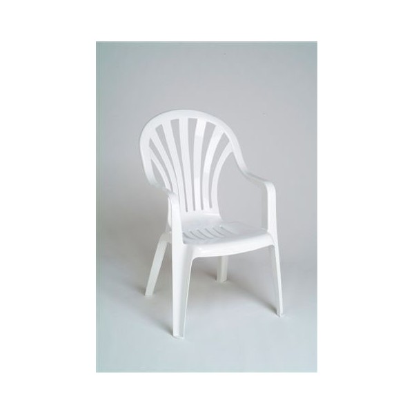 SILLON PLASMIR JARDIN 8102 RESINA INYECTADA RESPALDO ALTO BLANCA
