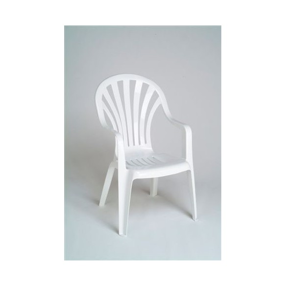SILLON PLASMIR JARDIN 8102 RESINA INYECTADA RESPALDO ALTO BLANCA