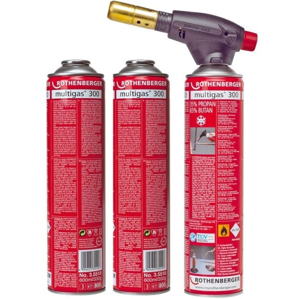 SOPLETE GAS SUPER-EGO SEGOFIRE PIEZO 3 CARTUCHOS BTP 300