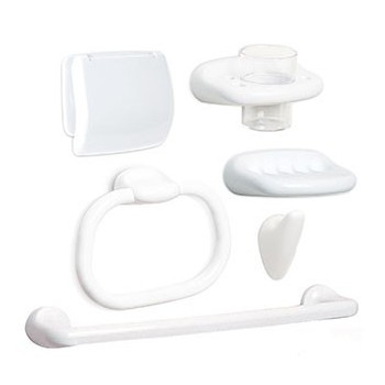 JUEGO BAÑO OLYMPIA PP PARED BLANCO KIT 6 PIEZAS