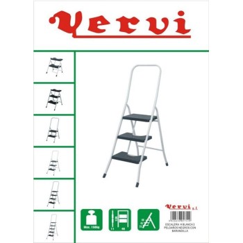 ESCALERA H BLANCA 3PELD. C/BARANDILLA VERVI