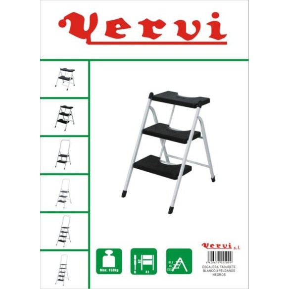 ESCALERA/TABURETE BLANCO 3PELD. VERVI