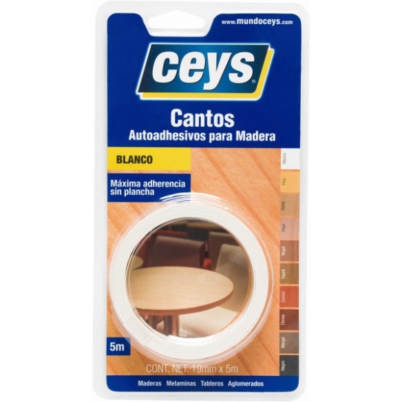 CANTO AUTOADHESIVO 5 MTS. X 19MM BLANCO CEYS