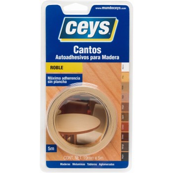 CANTO AUTOADHESIVO 5 MTS X 19MM ROBLE CEYS
