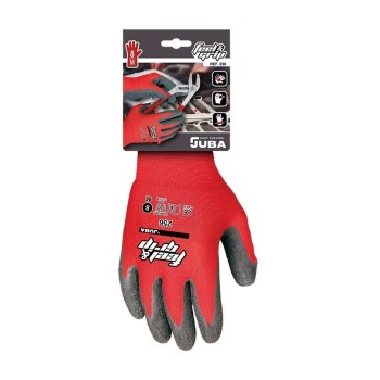 GUANTE RECUBIERTO NYLON LATEX RUGOSO H256 FEEL&GRIP  ROJO/GRIS T 10