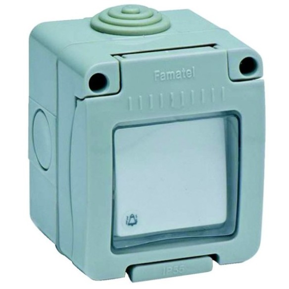 PULSADOR TIMBRE 10A-250V ESTANCO IP55 FAMATEL