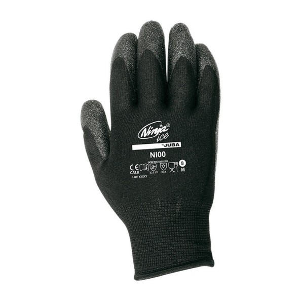 GUANTE NINJA ICE NYLON NEGRO T/7 JUBA