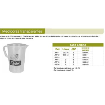JARRA MEDIDORA TRANSPARENTE 250 ML. FAHERMA