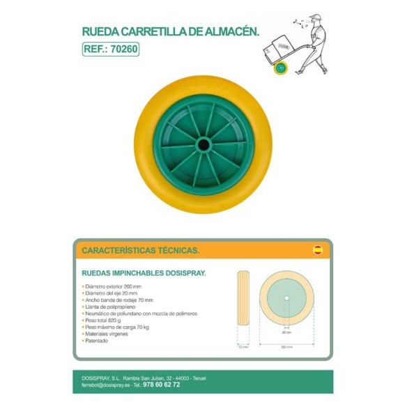 RUEDA CARRETILLA ALMACEN IMPINCHABLE