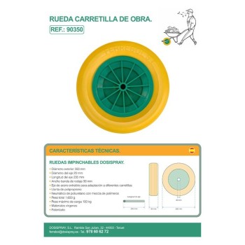 RUEDA CARRETILLA DE OBRA IMPINCHABLE