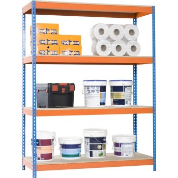 ESTANTERIA ECOFORTE SIMON 2000x1500x600 MM AZUL NARANJA 4 BALDAS