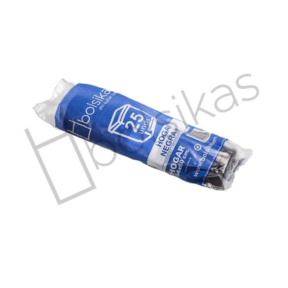BOLSA BASURA 53x60 30L NEGRA GALGA 70 ROLLO 25 UDS