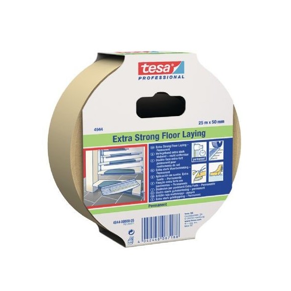 CINTA DOBLE CARA MOQUETAS EXTRA FUERTE PERMANENTE TESA 10 M X 50 MM