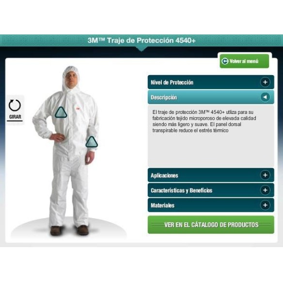 BUZO DESECHABLE 3M P4540 PROTEC. QUIMICA/ANTI-ESTÁTICA BLANCO T-L