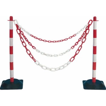 CADENA SEÑALIZACION PLASTICO Ø6x25M BLANCA ROJA