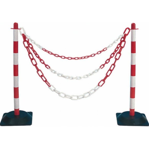 CADENA SEÑALIZACION PLASTICO Ø6x25M BLANCA ROJA