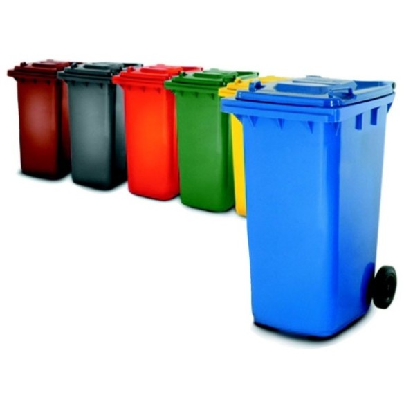 CONTENEDOR CON RUEDAS 240 L VERDE MAYA, cubo de basura grande.