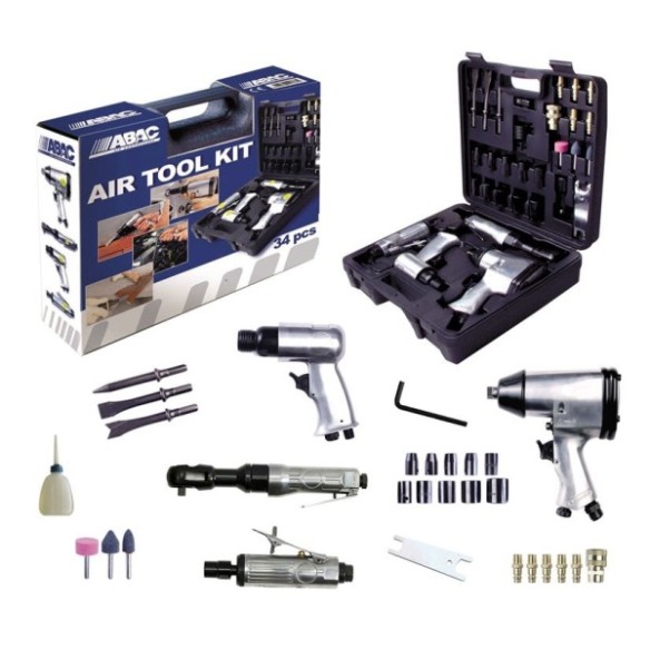 KIT HERRAMIENTAS  NEUMATICAS   AIR TOOL    34 PZAS