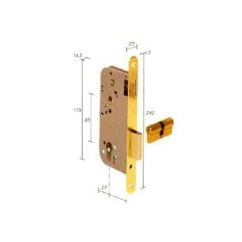 CERRADURA  TESA 2030-50-R-HL    HIERRO LATONADO