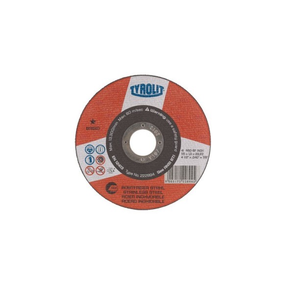 DISCO CORTE TYROLIT PREMIUM A60R-BFKA INOX 115X1 MM