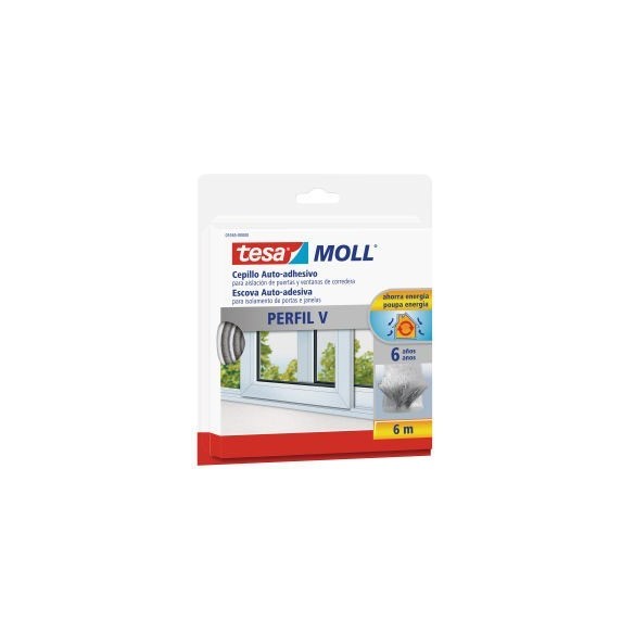 BURLETE PERFIL EN V PUERTAS Y VENTANAS CORREDERAS 5M GRIS
