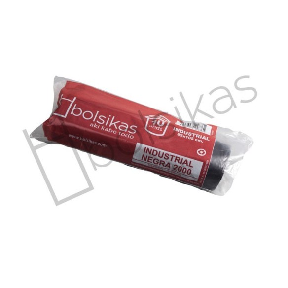 BOLSA BASURA 85X105 100L NEGRA GALGA 180 ROLLO 10 UDS