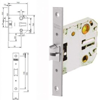 PICAPORTE TESA 2004U/50 HN UNIF 1/2 HIERRO NIQUELADO