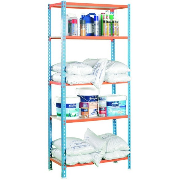 ESTANTERIA MADERCLICK 5/500 SIMON 1800 X 900 X 500 MM AZUL NARANJA 5 BALDAS