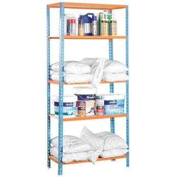 ESTANTERIA MADERCLICK SIMON 1800 X 900 X 400 MM AZUL NARANJA 5 BALDAS